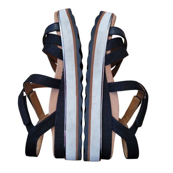 Vionic 8 Black Strappy Platform Sandals KELLYN Open Toe Summer - Picture 2 of 11